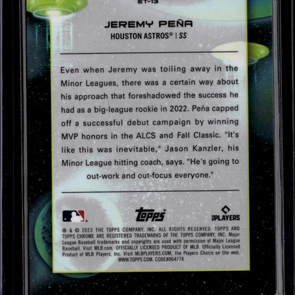 2023 Topps Chrome Cosmic #ET-13 Jeremy Peña Extraterrestrial Talent Gold /50