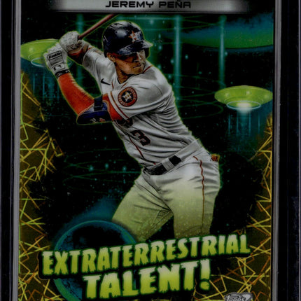 2023 Topps Chrome Cosmic #ET-13 Jeremy Peña Extraterrestrial Talent Gold /50