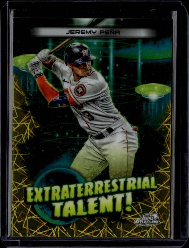 2023 Topps Chrome Cosmic #ET-13 Jeremy Peña Extraterrestrial Talent Gold /50