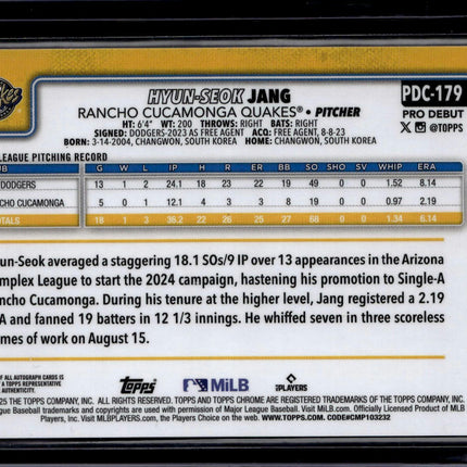 2025 Topps Pro Debut #PD-179 Hyun-Seok Jang Base Autographs Gold #/50