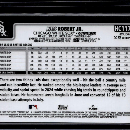 2025 Topps Holiday #H117 Luis Robert Jr. Green Holiday Plaid