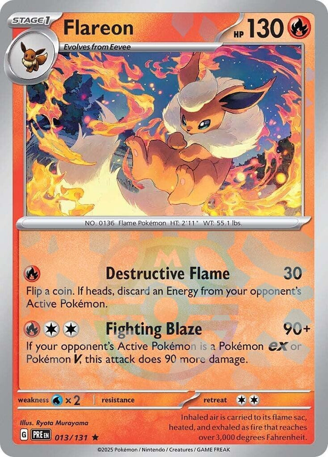 Flareon (Master Ball Pattern) (013/131) (SV: Prismatic Evolutions)