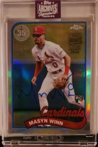 2025 Topps Archives Signature Series Masyn Winn Auto 12/30 '24 Chrome 35th RC