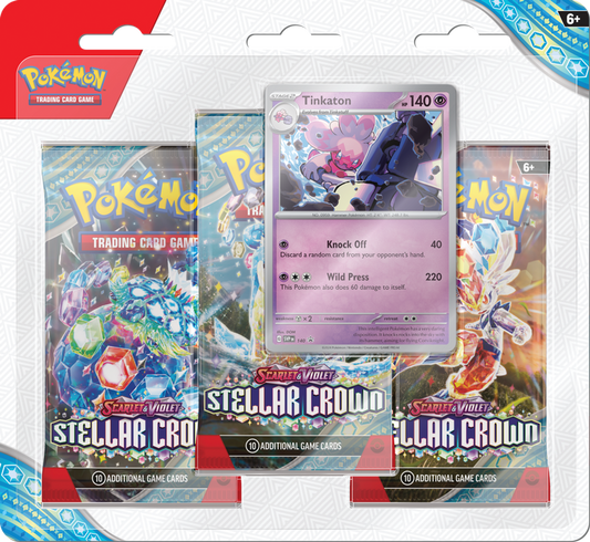 Pokemon Stellar Crown 3 Pack Blister